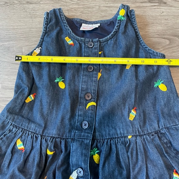 Hanna Anderson girls denim pineapple, ice cream, banana dress - Picture 3 of 9